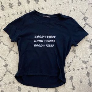 navy good vibes graphic crop tee (Brandy)